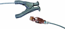 3' Insulated Steel Cable w/Hand Clamp & Alligator Clip