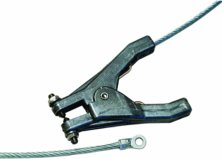 3' Insulated Steel Cable w/Hand Clamp & 1/4" Terminal
