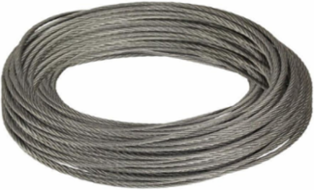 WIRE ROPE,GLV,3/32,PLAIN, 50-FT