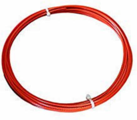 WIRE ROPE,S.S.,1/8,ORANGE, 75-FT
