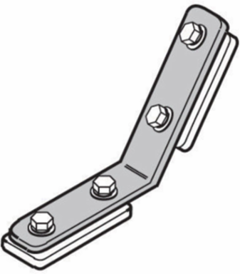 Aluminum Track Component - Angle Brace Bracket 45°