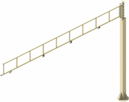 Floor Mounted Jib, Swing 18' Boom, 12' Column, 50 Lb Capacity, W5S Base