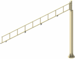 Floor Mounted Jib, Swing 18' Boom, 12' Column, 50 Lb Capacity, W5S Base