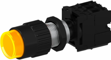 Amber Illuminated Push Button 120V AC/DC, 4.2 Inch Length, 10 Amp, Type 4X