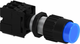 Blue Illuminated Push Button, 25mm Length, 120V AC/DC, 2 Poles, Type 4X