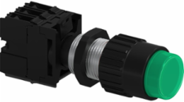 Green Illuminated Push Button, 25mm Length, 120V AC/DC, 10A Amperage Rating