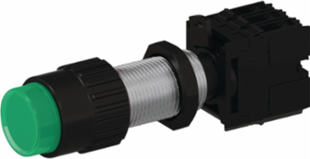 Green Illuminated Push Button, 40mm Long, 10A, Type 4X, 120V AC/DC
