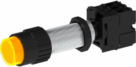 Amber Illuminated Push Button, 57mm Length, 10A, Type 4X, Momentary Action