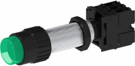 Green Illuminated Push Button, 6.7 Inch Length, 10A, Momentary Action, NEMA Type 4X