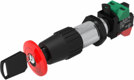 Red Push Button Actuator, Long Length 40mm, 10A Amperage Rating