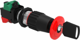 Key Release Red Push Button Actuator, 1 N.O./1 N.C., 4.2 Inch Length, 10 A