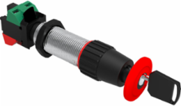 Key Release Mushroom Head Red Push Button Actuator 57mm, 10A, Type 4X, Red
