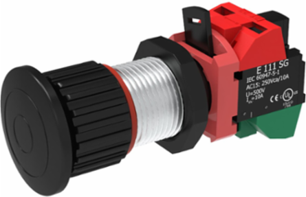 Mushroom Push Button Switch Black, 4.2 Inch Length, NEMA Type 4X, 10A
