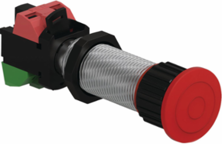 Red Mushroom Head Push Button w/ 1 N.O./1 N.C. Actuator, 57mm Length