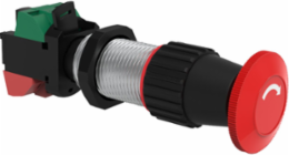 Mushroom Head Push Button Operator with Latch, Red, 3/4 NPSM, 40mm, 10A