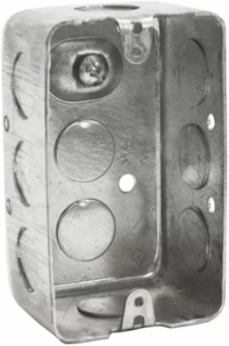 Utility Box, 1-7/8 in. Deep, 16.5 Cu. In., with Raised Ground Screw, 1/2 in. KO (50-Pack)