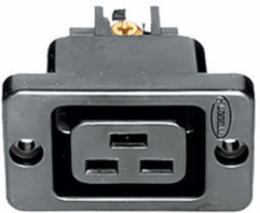 IEC 320 Female Receptacle, 16A 250V, 1.41 Inch x 1.89 Inch x 1.52 Inch, Ring Terminal