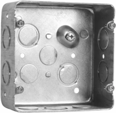 4-11/16 In. Square Box, 2-1/8 in. Deep, 42 Cu. In., with Raised Ground Screw, with Concentric, 1/2 & 3/4 in. KO (30-Pack)