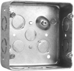 4-11/16 In. Square Box, 2-1/8 in. Deep, 42 Cu. In., with Raised Ground Screw, with Concentric, 1/2 & 3/4 in. KO (30-Pack)