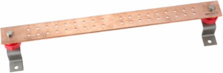 Copper Grounding Bus Bar 2 Inch x 24 Inch 16D Wall Mount