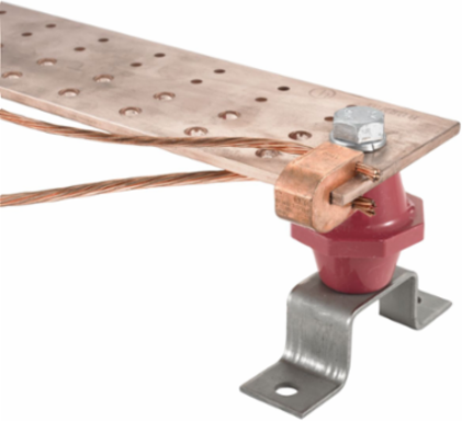 Insulated Bus Bar, 4 Inch x 16 Inch, 8S 8DB, Wall Mount