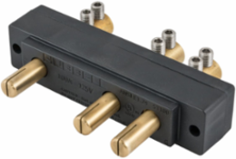 100A Panel Mount Stage Pin Device, 125V, Black, Double Set Screw