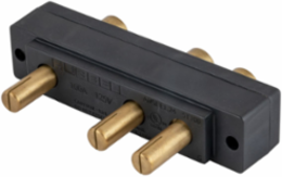 100A Male Panel Mount Stage Pin Device, 125V Black, Ring Terminal