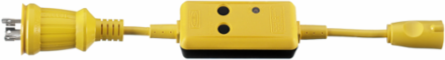 Ground Fault Marine GFCI Adapter, 30A to 15A, Yellow, Weather Resistant