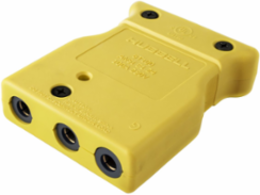 100A Female Inline Stage Pin Device, 250V, Yellow, Double Set Screw