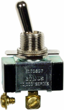 Panel Mount Bat Handle Switch, SPST, 10A 250V, 2.2 Inch x 0.56 Inch x 1.13 Inch