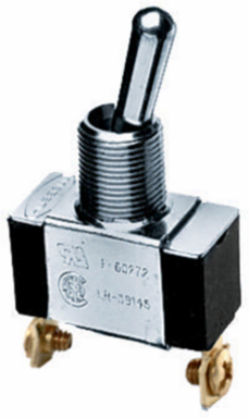 Panel Mount Bat Handle Switch, SPST, 10A 250V, 2.2 Inch x 0.56 Inch x 1.13 Inch