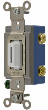 Extra Heavy Duty Locking Toggle Switch, 15A 120-277V AC, Single Pole, White