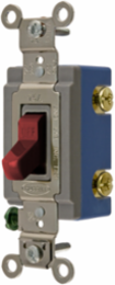 Extra Heavy Duty Toggle Switch, Single Pole, 15A 120/277V AC, Red