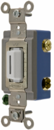 Extra Heavy Duty Locking Toggle Switch, 15A 120/277V AC, White, Four Way