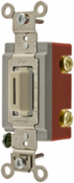 Locking Toggle Switch, Single Pole, 20A 120/277V AC, Ivory, 4.06 x 1.31 x 1.13 Inch