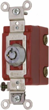 Industrial Grade Barrel Key Locking Switch, 20A 120/277V AC, Single Pole, Chrome