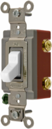 Extra Heavy Duty Toggle Switch, 20A 120/277V AC, Single Pole, White