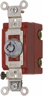 Industrial Grade Barrel Key Locking Switch, 20A 120/277V AC, Double Pole