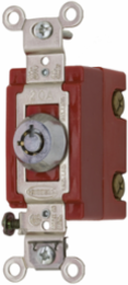 Industrial Grade Barrel Key Locking Switch, 20A 120/277V AC, Double Pole