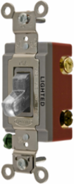 Industrial Grade Illuminated Toggle Switch, 20A 120-277V AC, 4.06 Inch Length