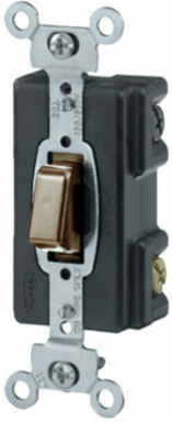 PresSwitch Double Pole Switch, 20A 120/277V AC, 3.28 Inch x 1.5 Inch x 1.45 Inch, Brown