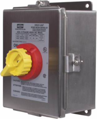 Industrial Rotary Disconnect Switch, 30A 600V AC, NEMA 4X Enclosure, 6.75 x 6.96 x 4 Inch