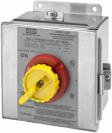Industrial Rotary Disconnect Switch, 30A 600V AC, NEMA 4X Enclosure, 6.75 x 6.96 x 4 Inch