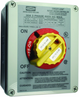 Rotary Disconnect Switch, 30A 600V AC, Three Pole, NEMA 4X, 5.900 Inch Width