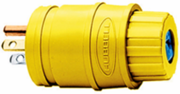 Industrial/Commercial Grade Male Plug, 15A 125V, 2-Pole 3-Wire, Yellow