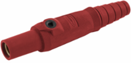 Red Female Plug, 150 Amp, 1-Pole, 600V AC/DC, Brass and Non-Metallic