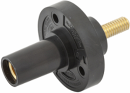 150 Amp Female Receptacle, Black, 1-Pole, Threaded Stud Termination, 6 Inch