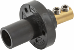 150 Amp Single Pole Male Inlet Receptacle, Double Set Screw, 1.88 Inch Width, Black