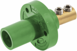 150 Amp Green Male Inlet Receptacle with Double Set Screw Termination