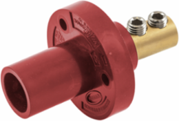 Single Pole Male Inlet Receptacle, 150 Amp, Red, Double Set Screw, 4.750 Inch Width